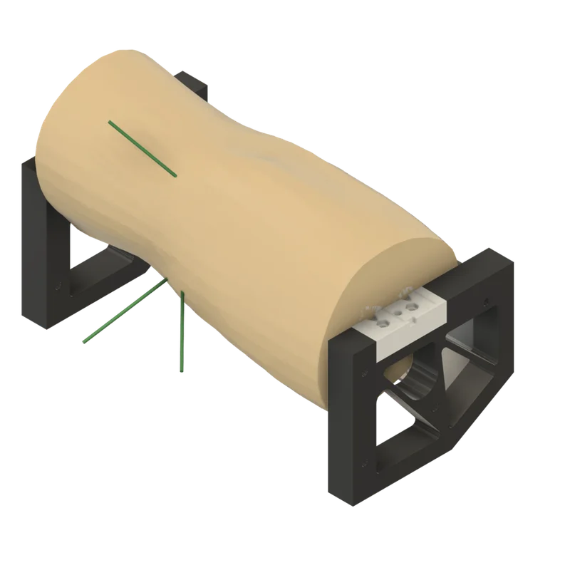 Anatomical elbow phantom with bones and K-wires