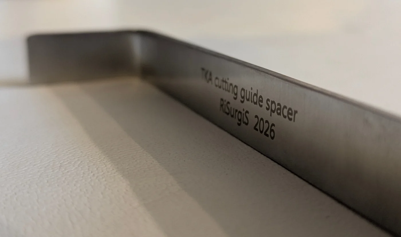 Identification engraving on the workshop surface